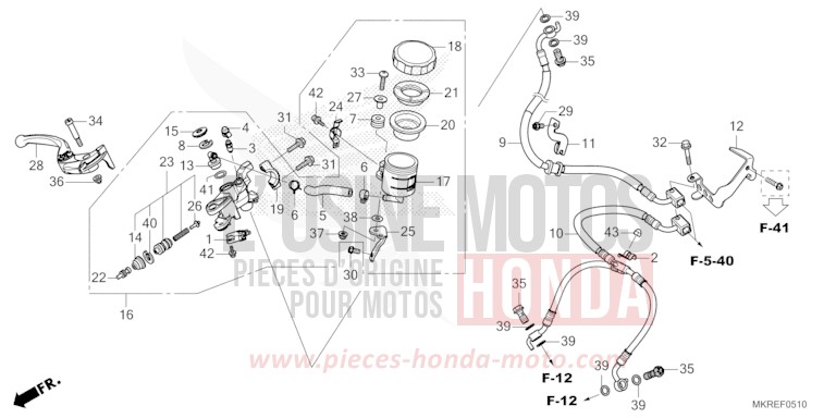 HAUPTBREMSZYLINDER, VORNE ZYLINDER (CBR1000ST) von CBR1000RR "Fireblade" GRAND PRIX RED (R380) von 2024